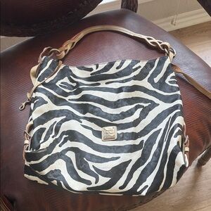 Dooney & Bourke Black and White Zebra Shoulder Bag